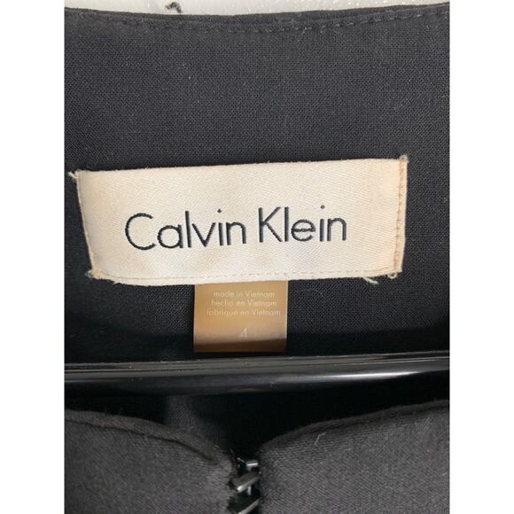 Calvin Klein Womens Black & Shimmering Leopard Print Long Jacket Size 4 - Picture 6 of 7